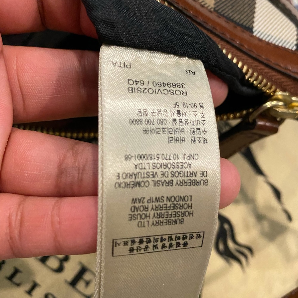 Burberry Brown Tan Plaid Crossbody Bag - Picture 14 of 14